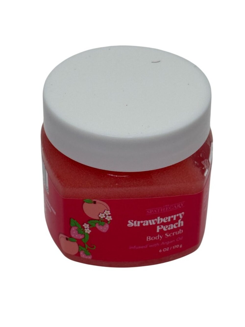 Spathecary Strawberry Peach Body Scrub Argan Oil 6 Oz